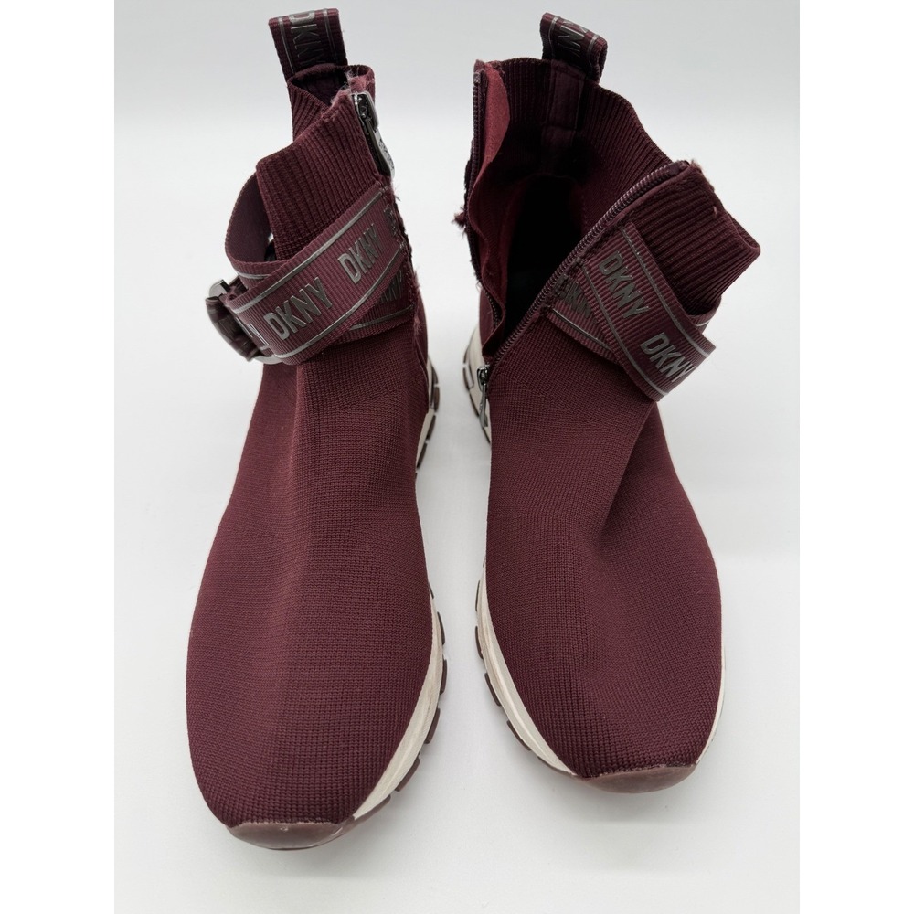 DKNY Women's Burgundy Slip-On Platform Sneaker Boot - Picture 5 of 10